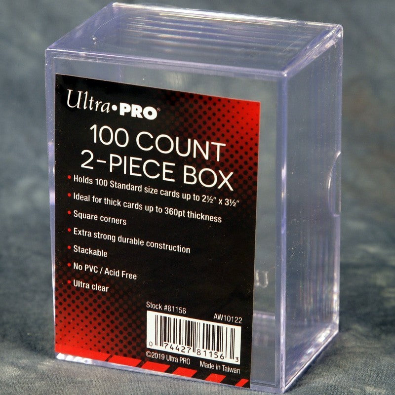 Transparent Box 2-Piece 100-Count Clear Card Storage Box