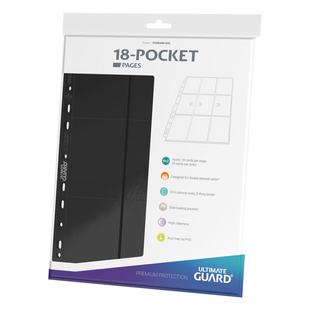 Hoja 18 Bolsillos Pages Side-Loading Negro Ultimate Guard (10pcs)