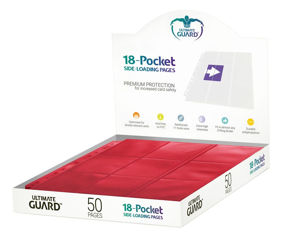 Hoja 18 Bolsillos Pages Side-Loading Rojo Ultimate Guard (50pcs)
