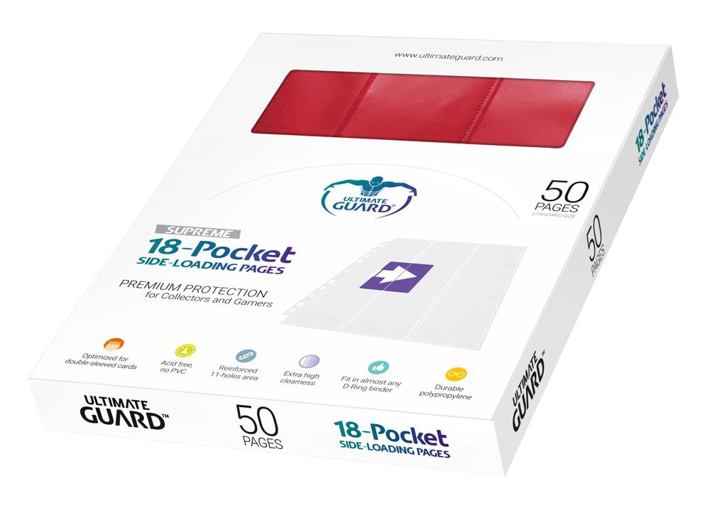 Hoja 18 Bolsillos Pages Side-Loading Rojo Ultimate Guard (50pcs)