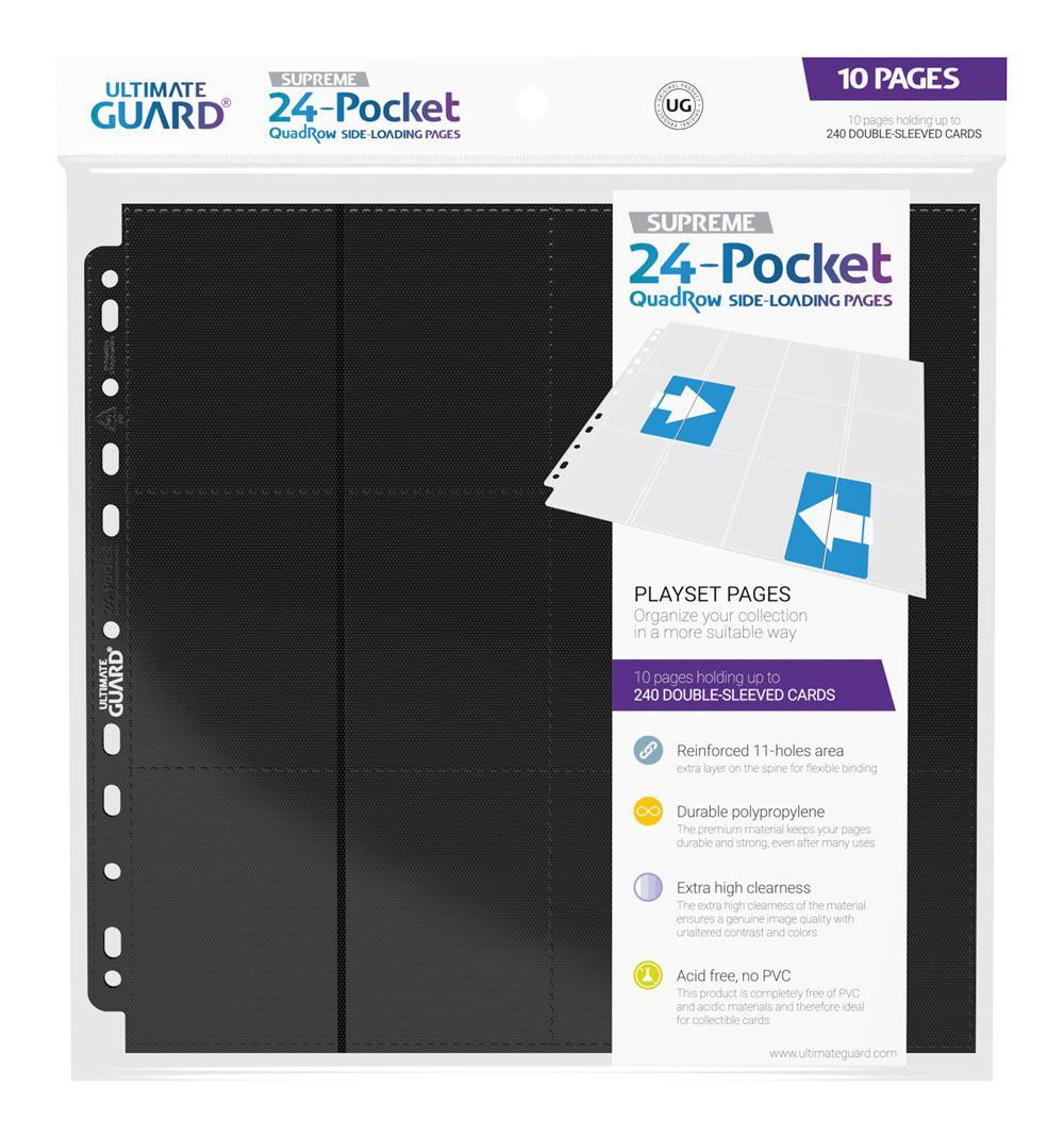 Hoja 24 Bolsillos Ultimate Guard 24-Pocket QuadRow Pages Side-Loading (10) - Black
