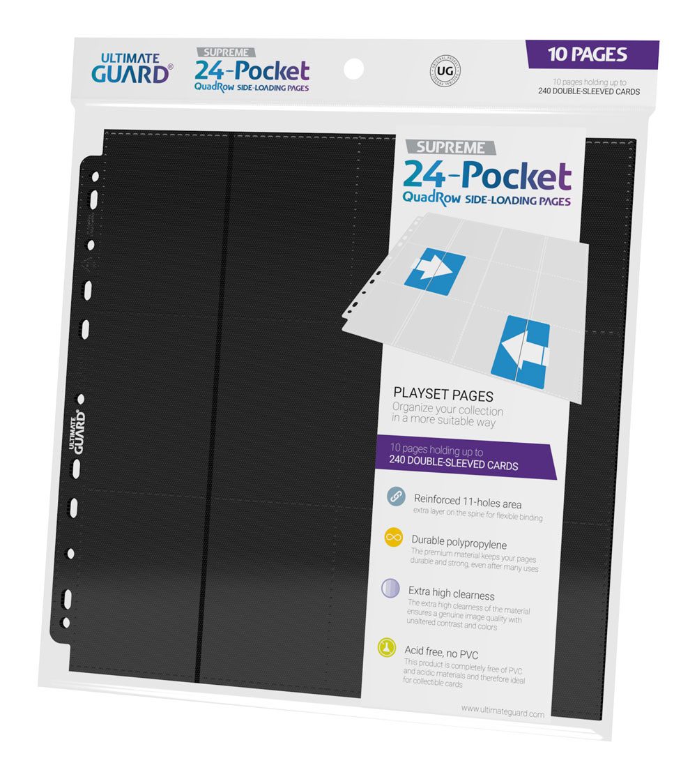 Hoja 24 Bolsillos Ultimate Guard 24-Pocket QuadRow Pages Side-Loading (10) - Black