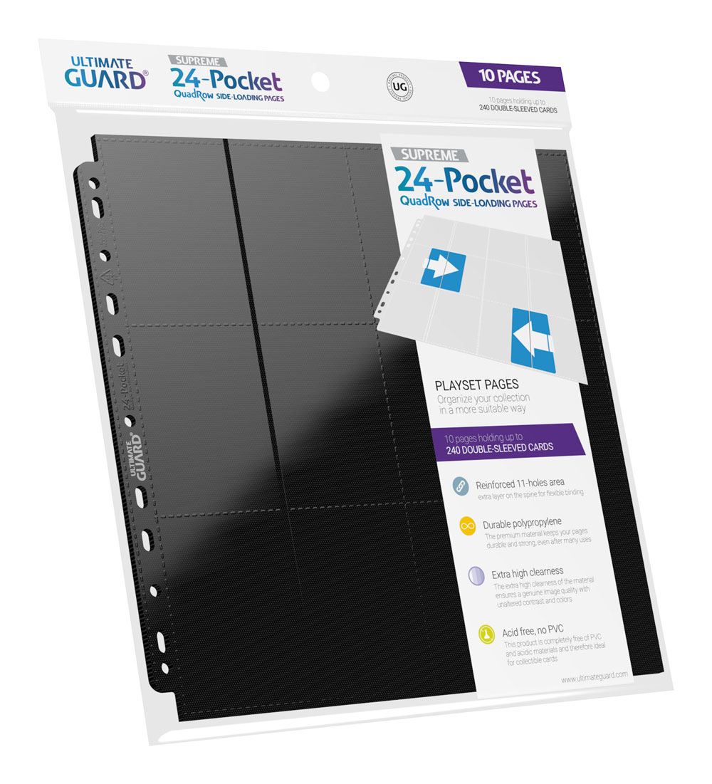 Hoja 24 Bolsillos Ultimate Guard 24-Pocket QuadRow Pages Side-Loading (10) - Black