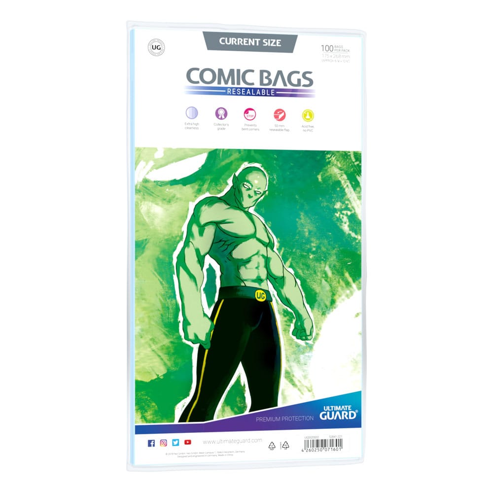 Comic Ultimate Guard Comic Bags Bolsas con cierre reutilizable de Comics Current Size (100)