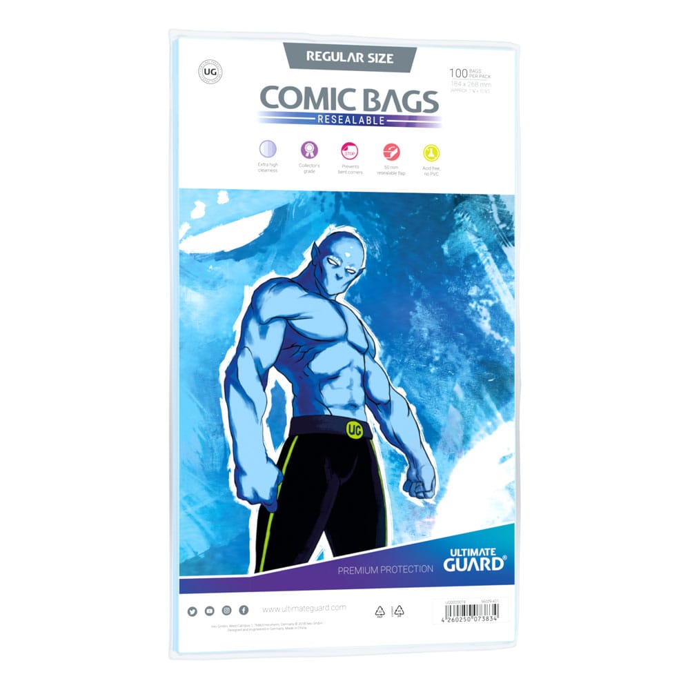 Comic Ultimate Guard Comic Bags Bolsas con cierre reutilizable de Comics Regular Size (100)
