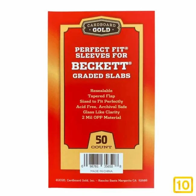 Perfect Fit Bags For Beckett Graded Cards CardboardGold (50pcs)10pristine