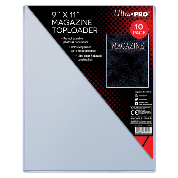 Toploader UltraPro 9" x 11" Thick Magazine/Revistas 10pcs10pristine